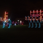 Canadian Mounties on Horses Lighting Display at the Winter Festival of Lights