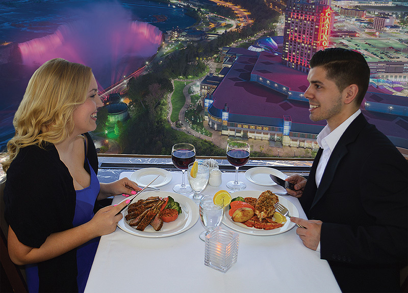 Views of Dining in the Revolving Dining Room at the Skylon Tower