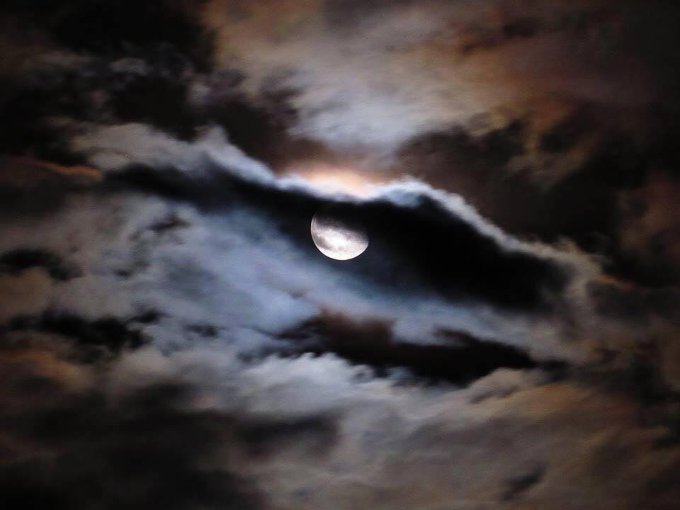 Full moon cloudy night