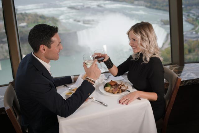 Couple dining at the Revolving Dining Room