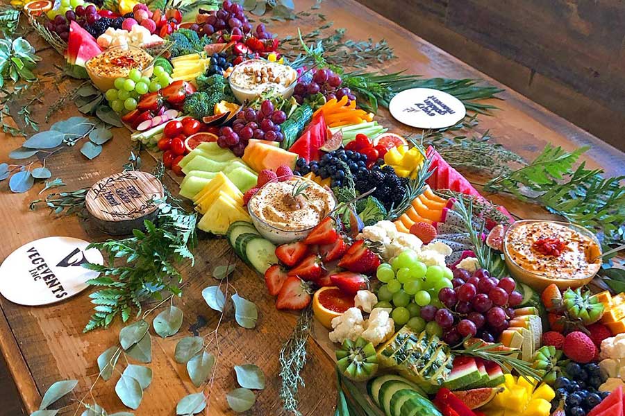 Fruits and vegetables on a table