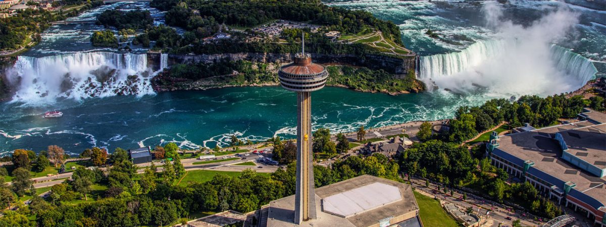 aerial image of the Skylon Tower