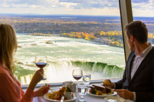 Couple dining at the Skylon Tower Revolving Restaurant