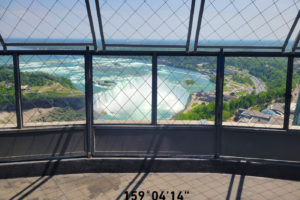 View from the Skylon Tower outdoor observation deck overlooking Niagara Falls