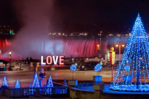 Canadian Horseshoe Falls and Winter Festival of Lights displays