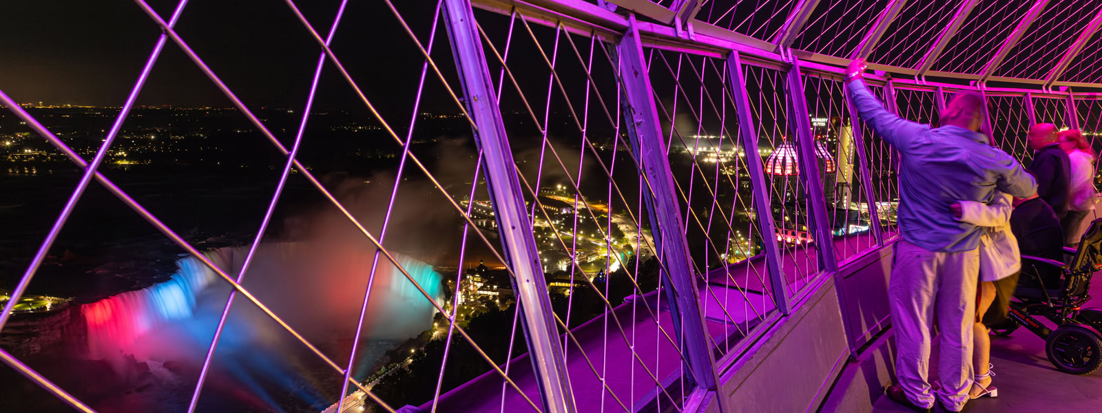 Skylon Tower Outdoor Observation Deck at night