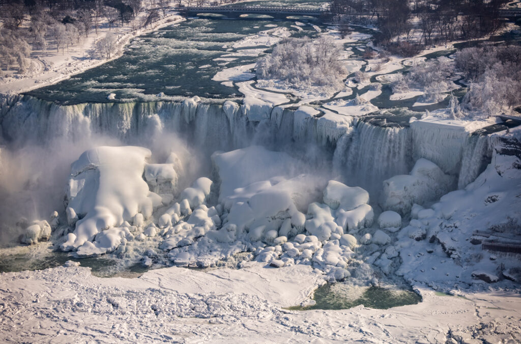 American Falls, winter, view from Skylon Tower