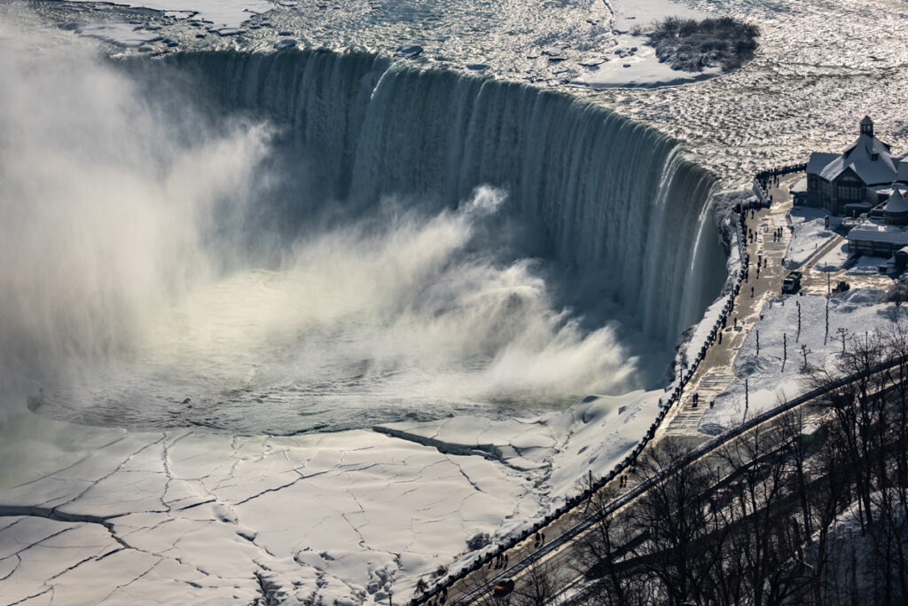 Canadian Horseshoe Falls, winter, view from Skylon Tower